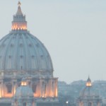 Papal tweet; image of St. Peter's dome detail 